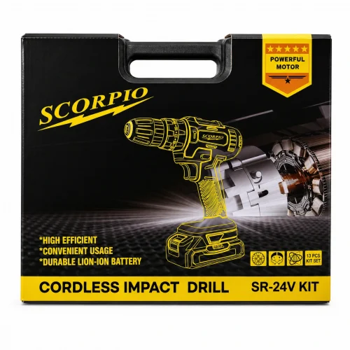 SCORPIO SR-24V Cordless Impact Drill Kit