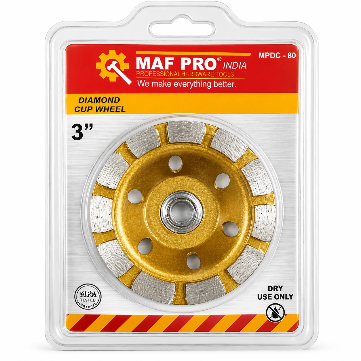 MAF PRO India 3 Inch Diamond Cup Wheel