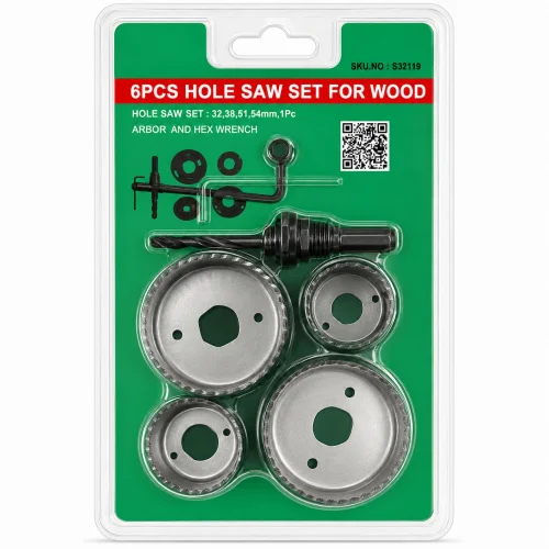 6PCS Wood Hole Saw Cutter Kit