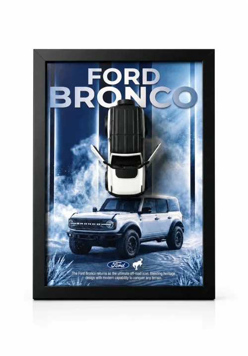 Ford Bronco 3D Car Frame Wall Art