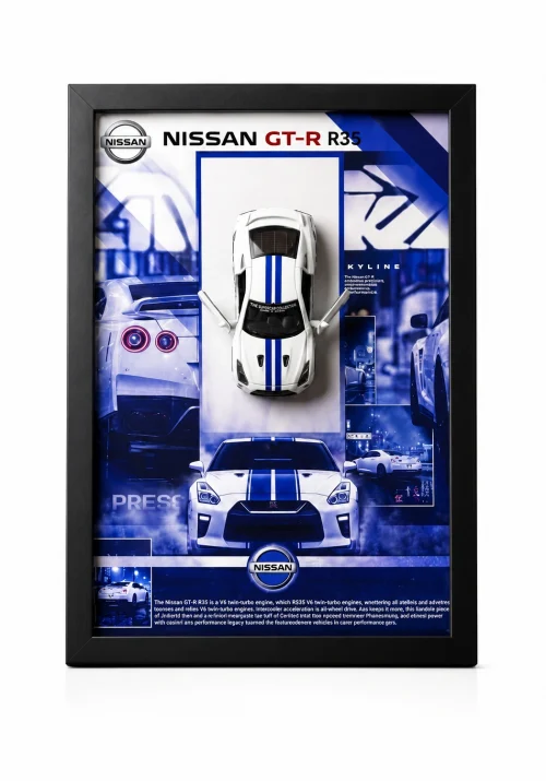 Nissan GT-R 3D Car Frame Wall Art