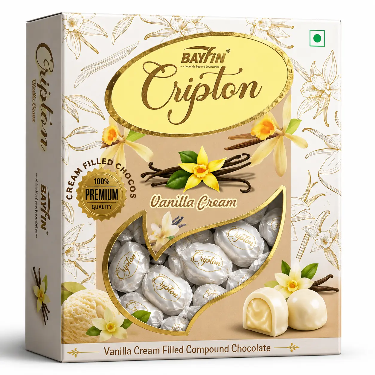 Bayfin Cripton - Vanilla Cream Filled Compound Chocolate